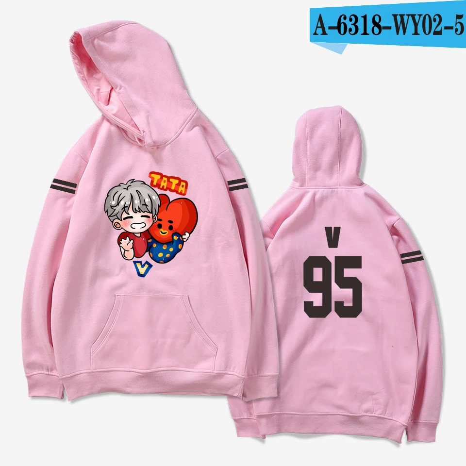 aikooki hoodies women Bangtan Boys Kpop idol Hoodies Sweatshirts Autumn Streetwear Fans Hoodies Cap Casual Clothes Plus Size - Цвет: pink