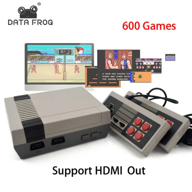 

Data Frog Mini Game Console Support HDMI Output Retro Video Game Consoles Built-in 600 Games Dual Gamepad Gaming Player