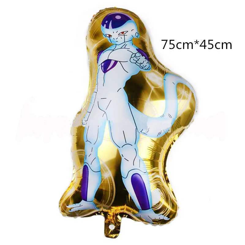 gold Frieza 1pc Мультяшная детская вечеринка на день рождения Dragon Ball тема вечерние одноразовые посуда бумажная ручка для шкафа флаг алюминиевые фольги Воздушные шары Вечерние - Цвет: gold Frieza 1pc