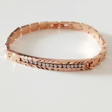 Модный женский браслет 585 цвета розового золота, Женские Ювелирные изделия, новая мода, ручная работа, кубический циркон, звенья цепи, браслеты для женщин