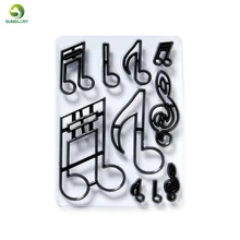 10 шт./компл. очень большие музыкальные Примечания резак для печенья пластиковый резак для помадки формочка приборы для украшения выпечки Форма для кексов