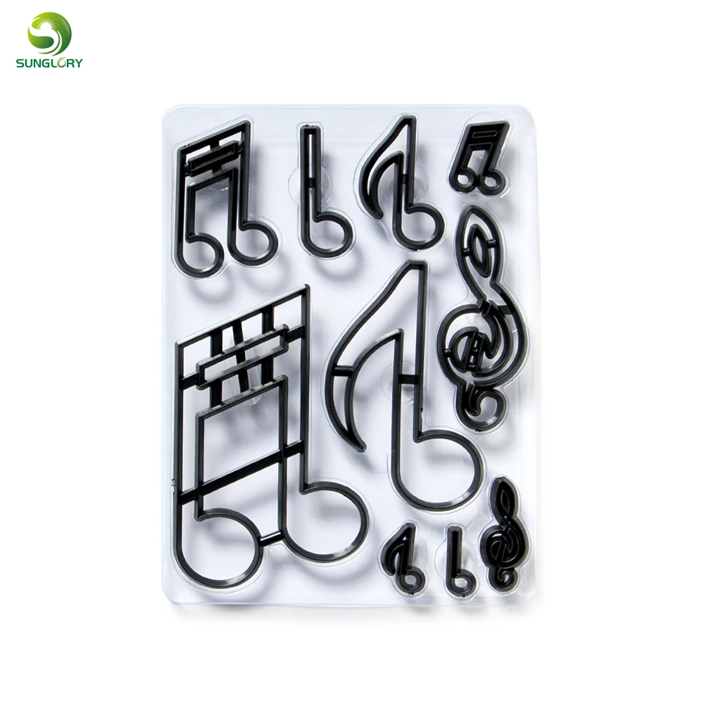 

10PCS/SET Extra Large Music Notes Cookie Cutter Plastic Sugarcraft Fondant Cutter Mold Cake Decorating Tools Baking Cupcake Mold