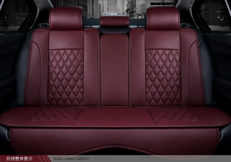Leather Car Seats >> Luxury Red Black Waterproof Firm Diamond Pu Leather Car Seat Covers Leather Car Seats >> Luxury Red Black Waterproof Firm Diamond Pu Leather Car Seat Covers