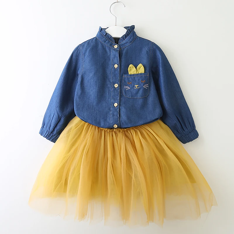 Bear leader/платье для девочек; новое модное летнее платье; платье-пачка с милым рисунком для девочек 2-6 лет - Цвет: az1778  yellow
