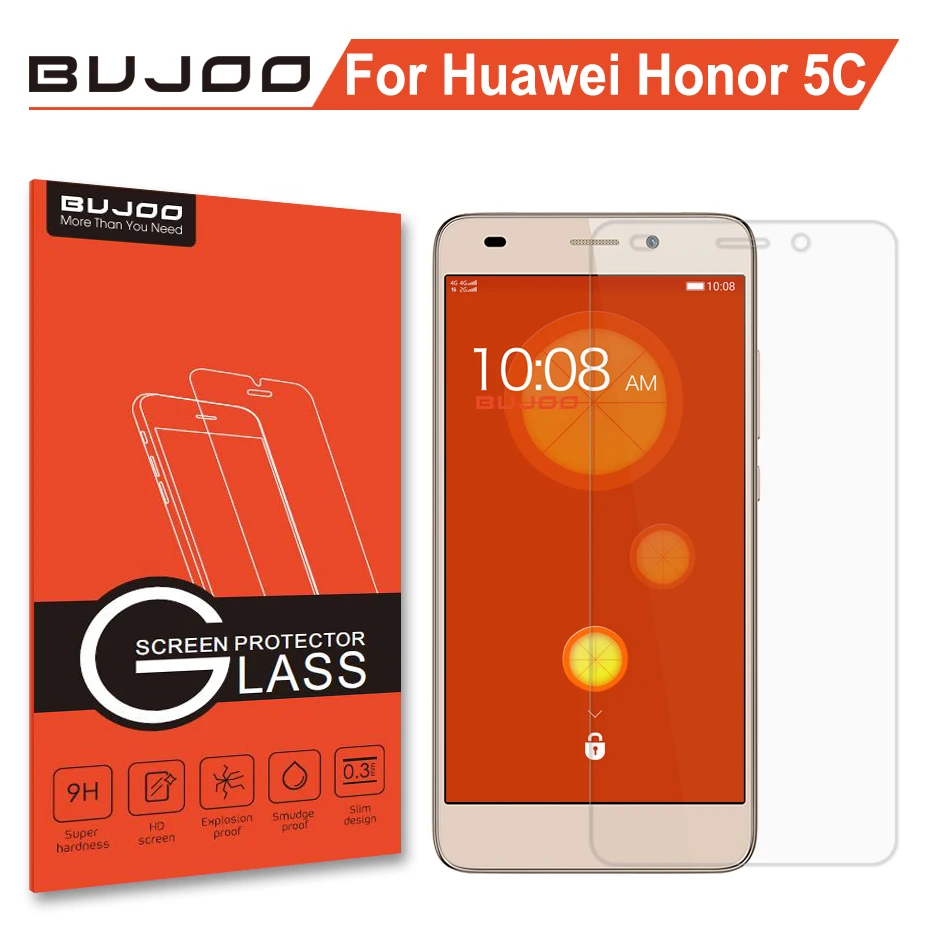 Оригинал BUJOO Настоящее 2.5D 0 3 мм 9H прозрачное закаленное стекло для Huawei Honor 5C защита