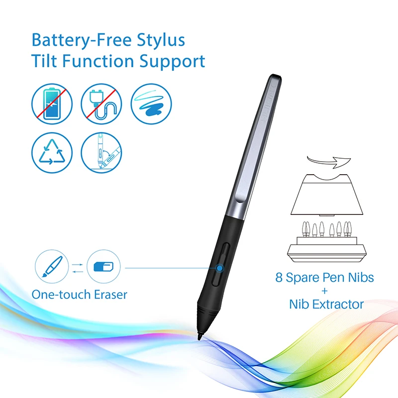 Huion HS610 Graphics Tablet 10x6.25 Inch Drawing Tablet Digital Battery-free Stylus Support Android Phone Windows MacOS PC - Image 3