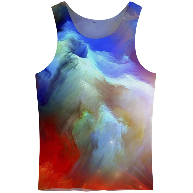 Cloudstyle, 3D принт, топы, Мужская одежда, цветов, космическое облако, простые жилеты, топы без рукавов, одежда для фитнеса