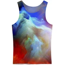 Cloudstyle, 3D принт, топы, Мужская одежда, цветов, космическое облако, простые жилеты, топы без рукавов, одежда для фитнеса