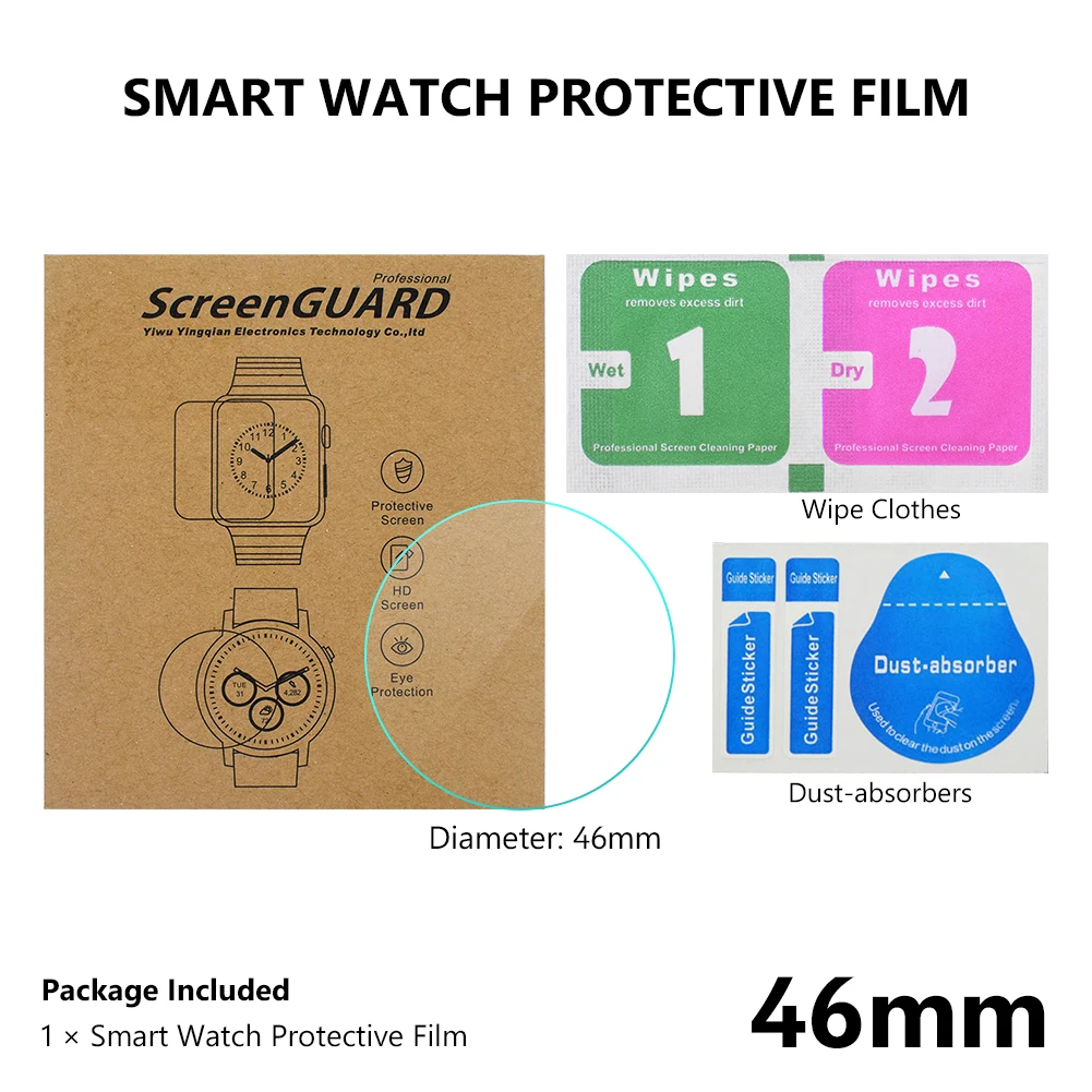 Smart Watch Tempered Glass Screen Protector 23-46mm For iWatch Screen ProtectorTempered Glass screen protector Cover Protection - Цвет: 46mm