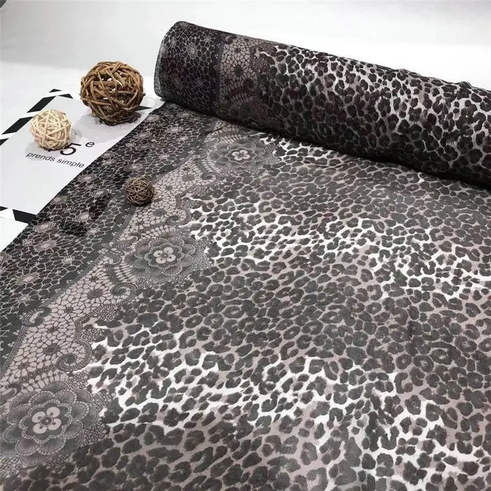 Limitid количество Леопардовый принт шелк шифон Ткань натуральный шелк ткань - Цвет: 8