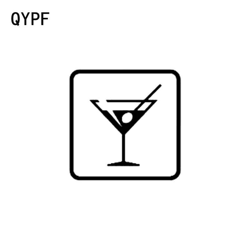 

QYPF 12.7CM*12.7CM Drinks Bar On Board Car Vinyl Sticker Decals Black Silver C14-0103