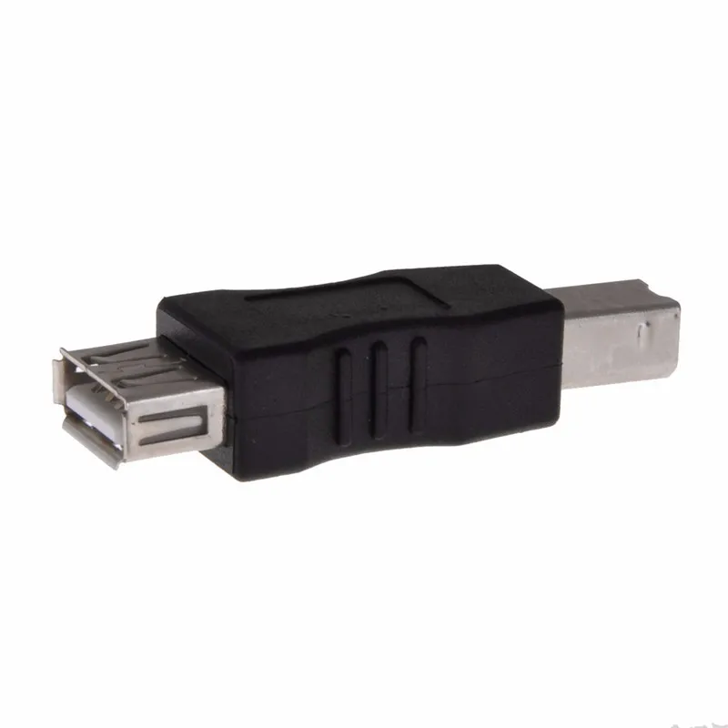 Utility Portable USB A Female to Type B Male Adapter Converter Connector- Black (2)