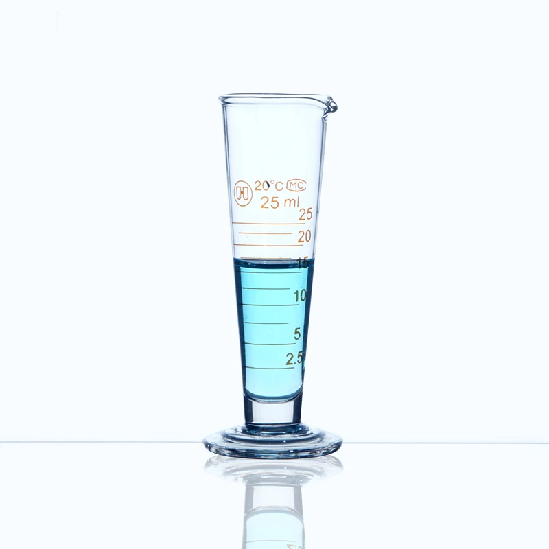 LINYEYUE 20mL Graduate Conical Glass Measuring Cup Measuring Glass Triangle Beaker Laboratory Cylinder Chemistry Equipment