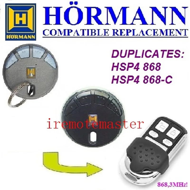 

Hormann HSP4 868 /HSP4 868-C garage door remote control Compatible remote duplicator free shipping