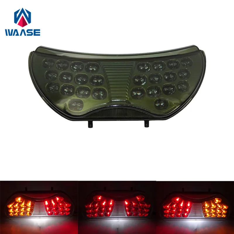 

waase For Honda CBR600F4 CBR 600 F4 1999 2000 Chrome Rear Tail Light Brake Turn Signals Integrated LED Light