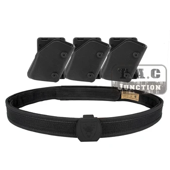 

IPSC USPSA IDPA Competition High Speed Shooting Inner & Outer Belt w/ 3x Fast Draw Pistol Magazine Pouch Mag Carrier Holster