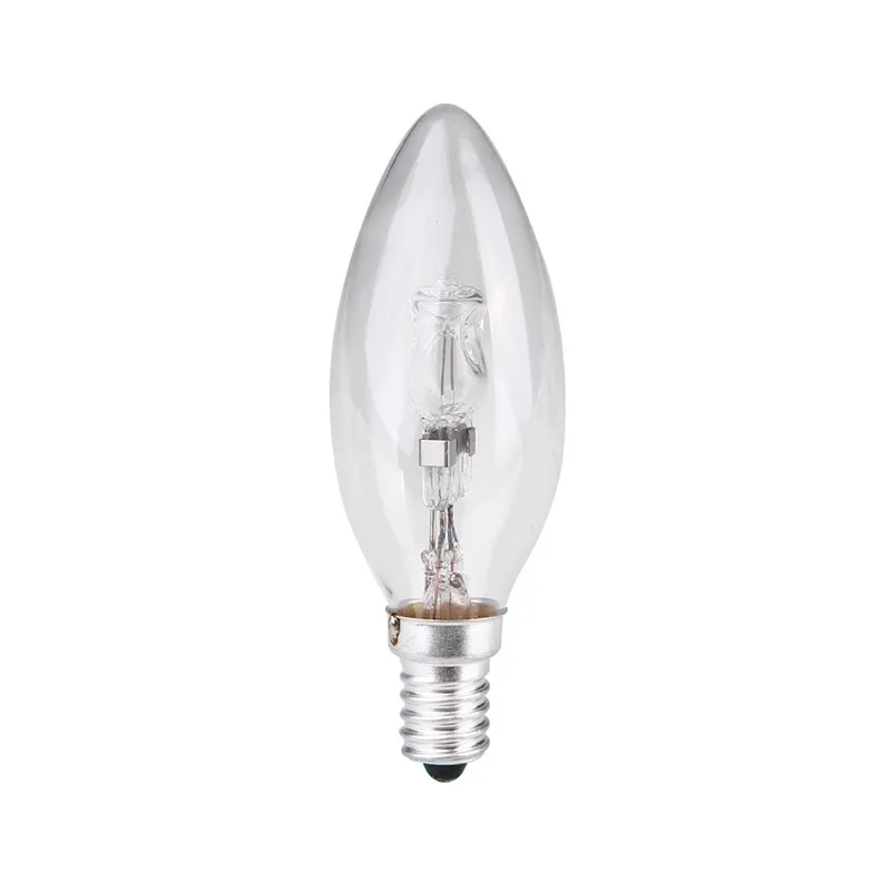 E14 галогенная лампа прозрачная свеча форма энергосберегающее освещение бытовой AC 220 V-240 V