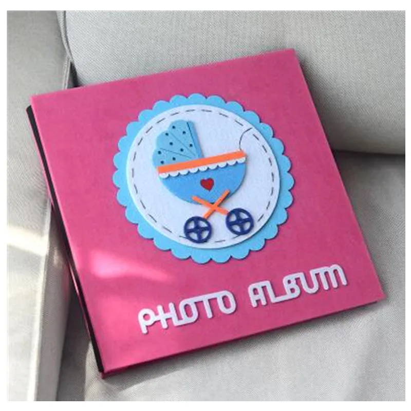 Pаспродажа DIY самоклеящийся ручной фотоальбом мультфильм ребенок 14 дюймов твердый картон Обложка черные листы DIY Детский фотоальбом