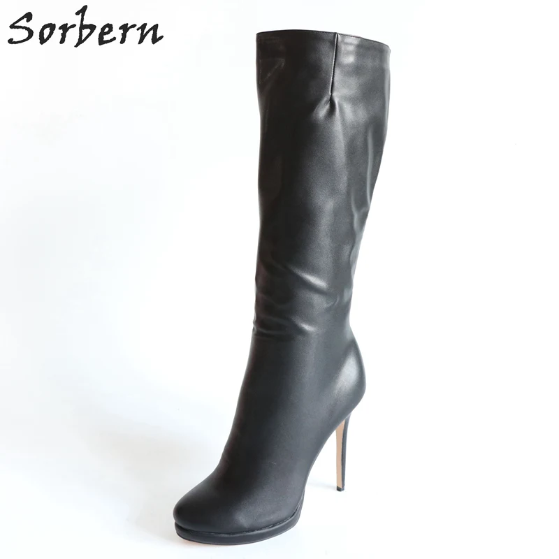 Sorbern Autumn Shoes Women Size 12 Knee High Boots Platform Heels