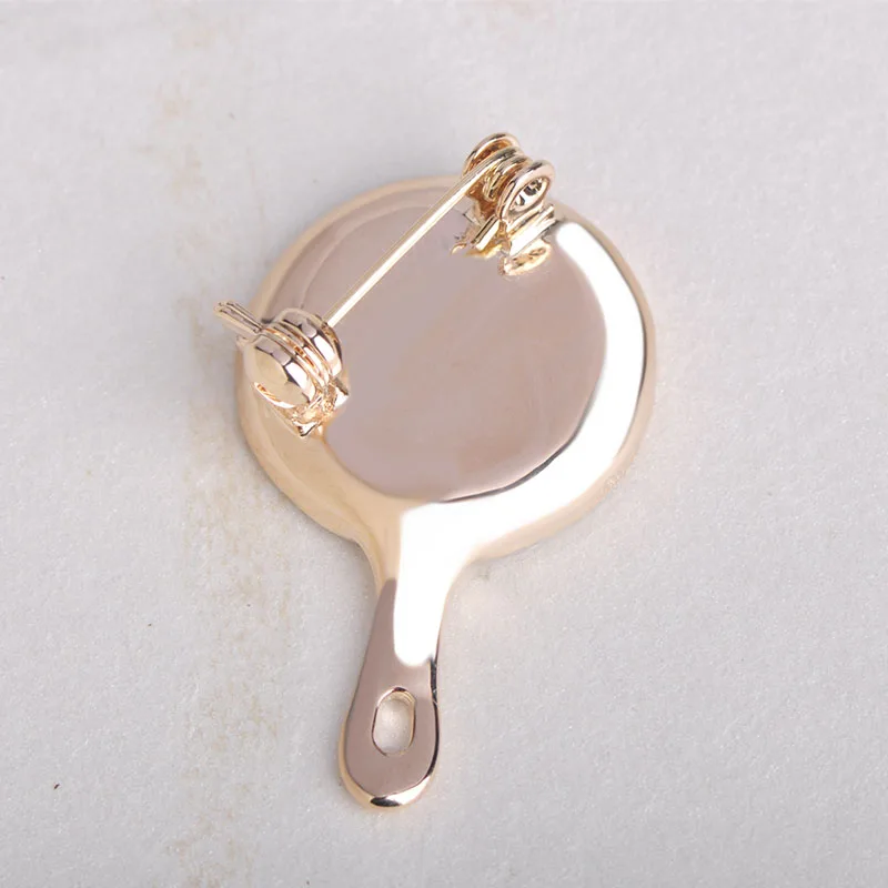 Брошь Funmor в виде кастрюли с жареной планкой Корсажная брошь золотого цвета стиле