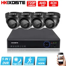 4CH 1080P AHD DVR CCTV System Set 4pcs AHD 720P Camera Indoor 1.0MP Security Video Surveillance Kit 4CH CCTV Video Surveillance