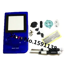Пластик оболочки полный набор части замена с логотипом для Gameboygb GBP корпус Кристалл синий с отвертки