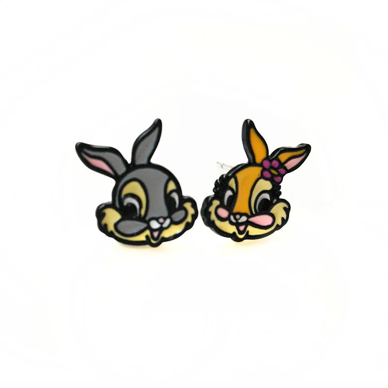 P1248 Dongmanli мультфильм животных серьги с кроликами модные ювелирные изделия Дети Симпатичные серьги-гвоздики для женщин аксессуары