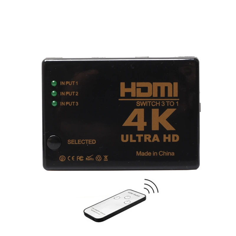 Trumsoon HDMI HUB HDMI Splitter 3 or 5 Ports switch in 1 1080P 4K HDMI 3X1 5X1 Switcher with IR Remote for HDTV DVD PS3