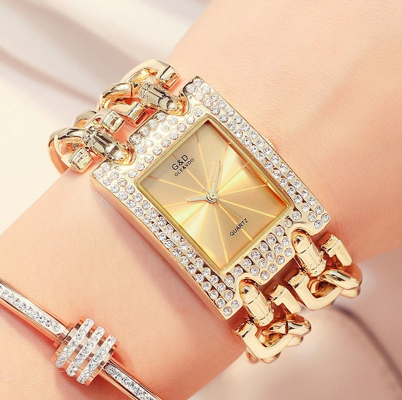 

Fashion Brand Ladies Bracelet Watches Luxury Women Steel Band Watch Rhinestone Quartz Watch Bayan Kol Saati Zegarek Damski