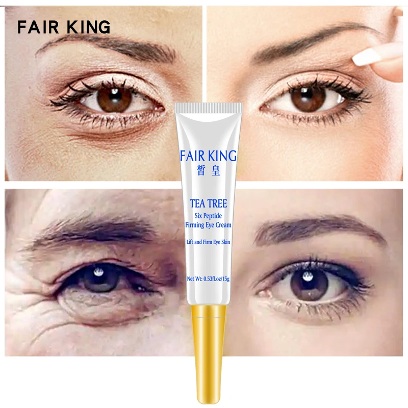 

NEW FAIR KING Tea Tree Hexapeptide Firming Essence Eye Cream Lighten Eyes Fine Lines Remove Dark Circle Eye Bags Fat Grains 15g
