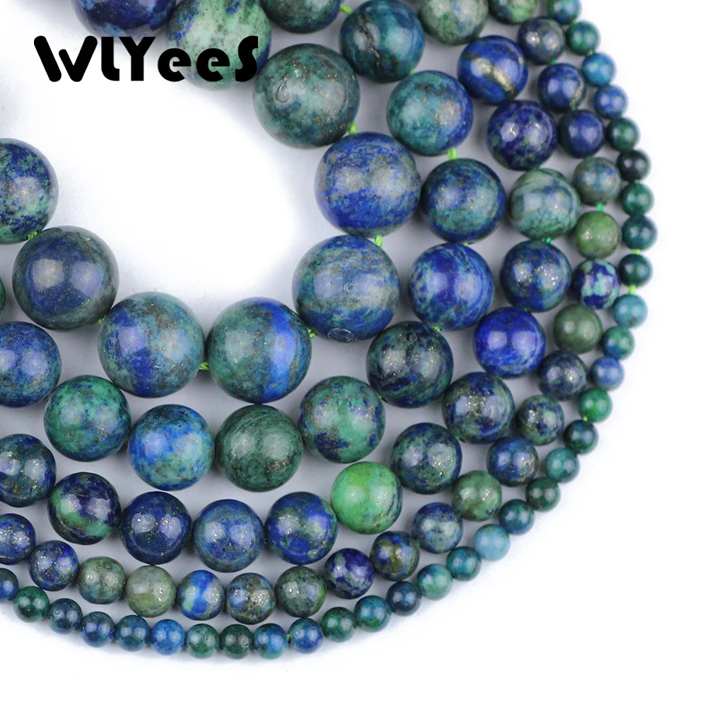 

WLYeeS Phoenix lapis lazuli beads Natural stone Round Ball 4 6 8 10 12mm loose beads Jewelry bracelet Making DIY Accessories 15"