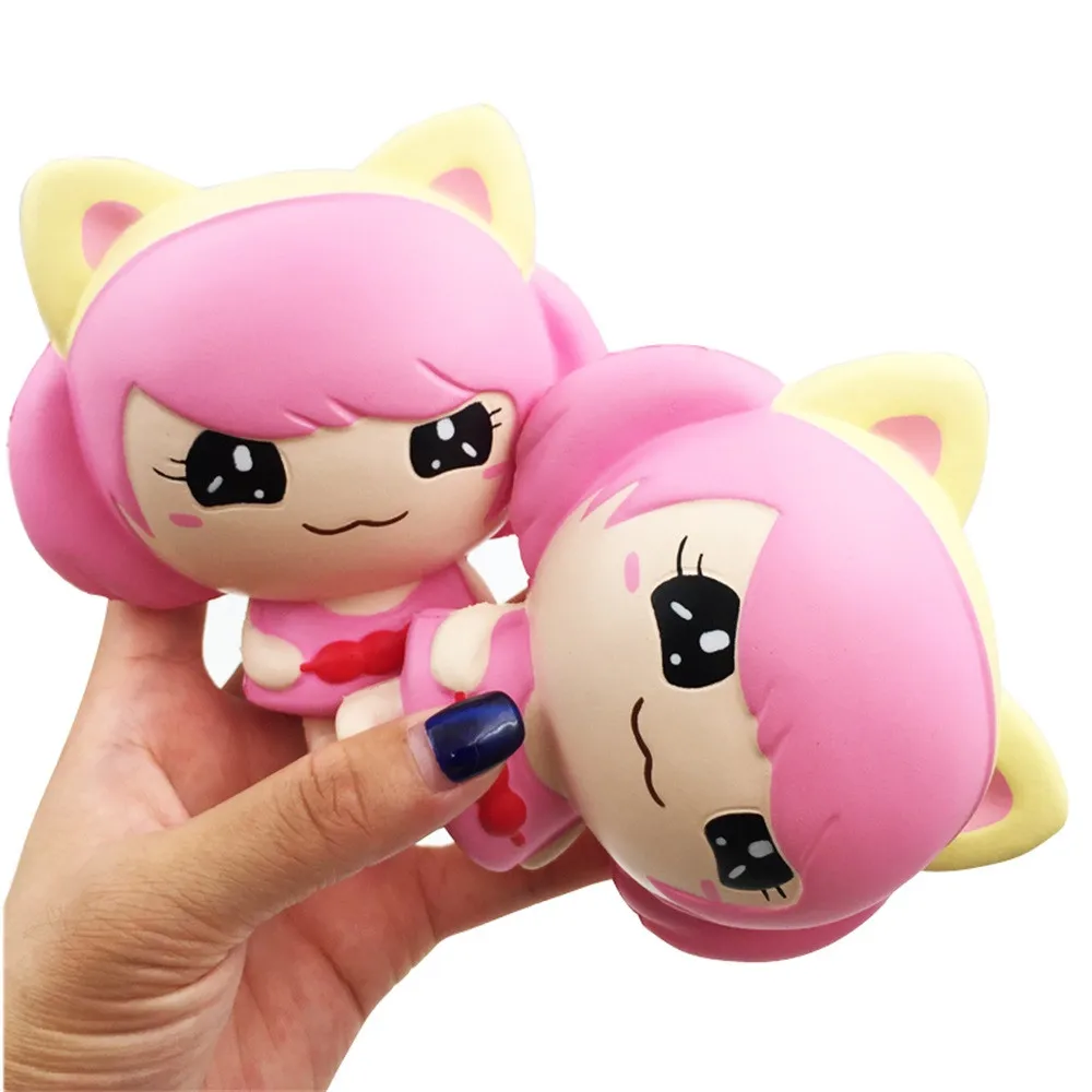 2018 Лидер продаж! Продажи Squishies Kawaii Рождество Розовый для маленьких девочек замедлить рост фрукты Ароматические стресса игрушки Прямая