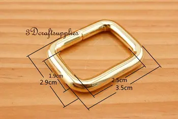 

Rectangle Rings webbing Belt buckle golden 25 mm 1 inch 10 pcs U190