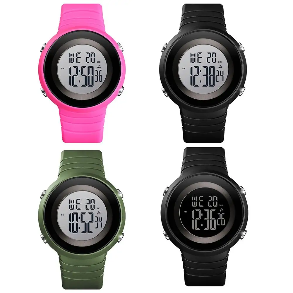 

Wonderful Waterproof Luminous Students Silicone Band Digital Week Date Wrist Watch