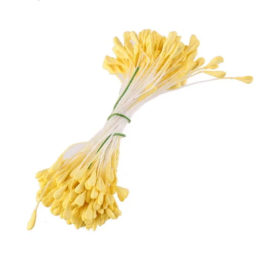 CCINEE желтый цвет цветок розы Тычинки 1 мм/3 мм/5 мм для украшения торта/ремесла/нейлон цветок DIY подарок аксессуары - Цвет: 3mm matte 144PCS