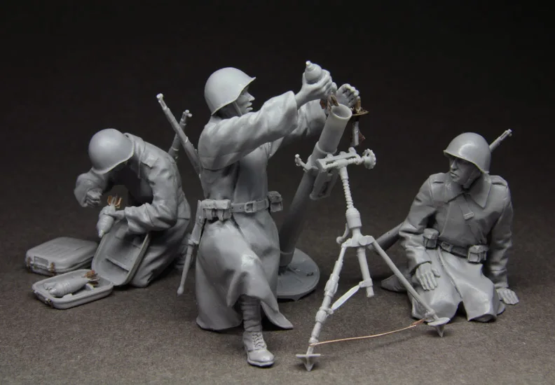 1/35 Resin Figure Model Kit WW II Marching Soldiers 4 Man Unassembled Unpainted 