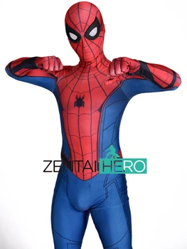 

Free Shipping DHL 3D Print Newest Homecoming Spider-Man Costume Cosplay Cosplay Lycra Spider-Man Superhero Costume For Halloween