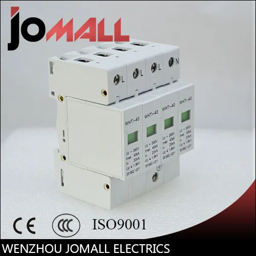 

SPD 3P+N 20KA~40KA C ~385VAC House Surge Protector Protective Low-voltage Arrester Device
