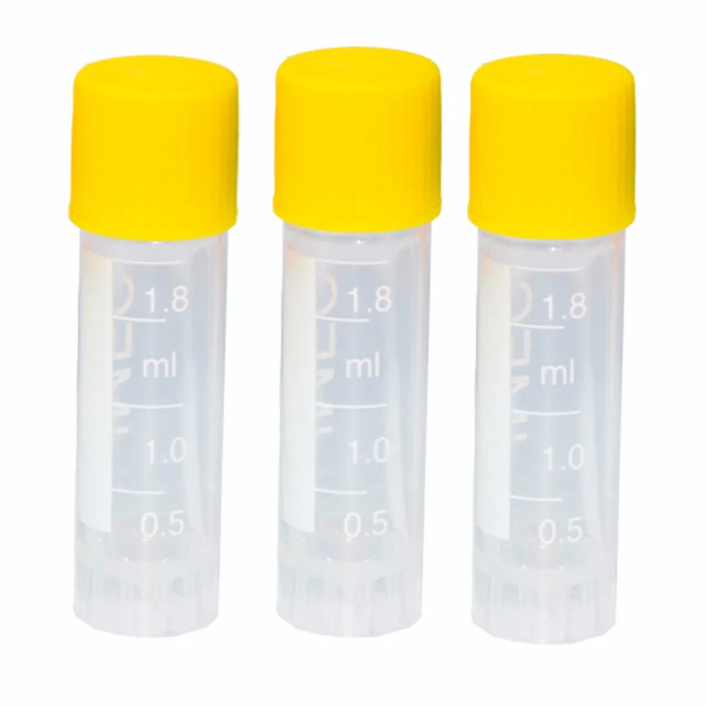 100 PCS 1.8ml Science Lab Microcentrifuge Tubes Clear Plastic Test Tubes Centrifuge with Colorful Caps