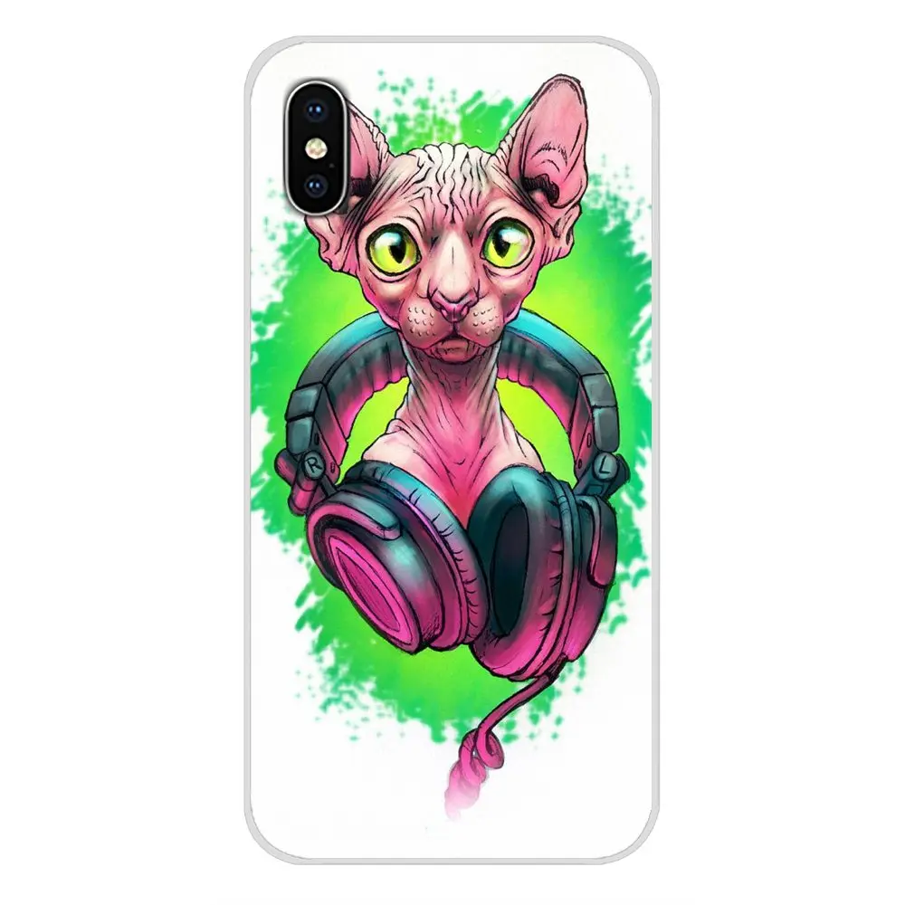 Чехол для Apple iPhone X XR XS MAX 4 4S 5 5S 5C SE 6 6S 7 8 Plus ipod touch Tattoo Sphinx Cat аксессуары чехлы