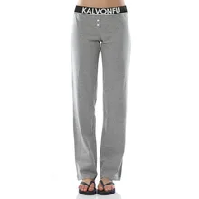 Весна-Осень, женские штаны для сна, хлопковые штаны с эластичной резинкой на талии и пуговицами, серые, черные, белые трикотажные Пижамные штаны B88892