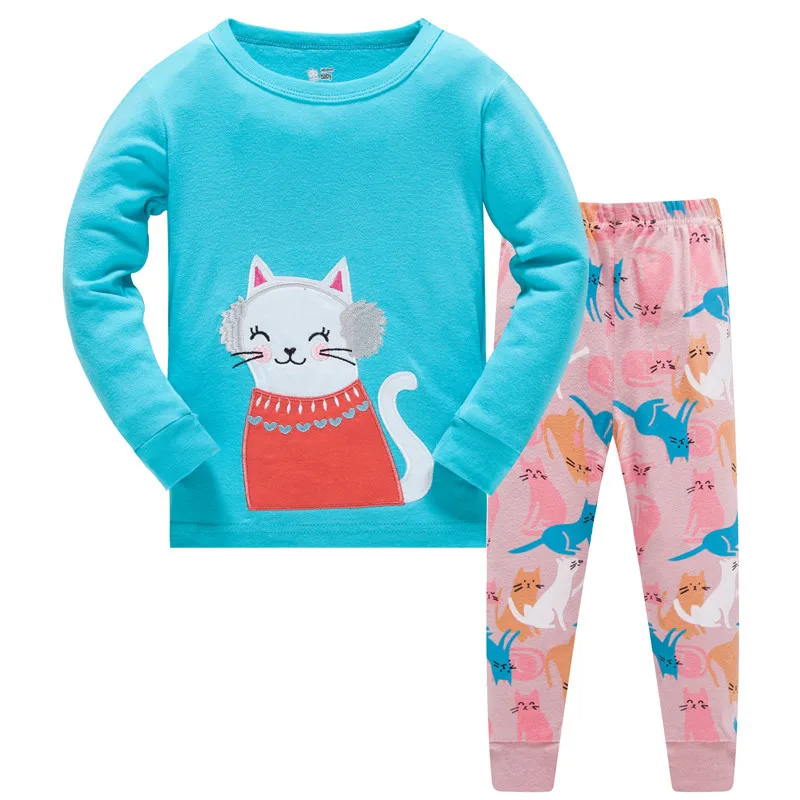 Conjunto de Pijamas do Bebê Conjuntos de Pijamas Roupa de Dormir do Miúdo Crianças Meninas Animal Algodão 9 Mamãe e Bebê