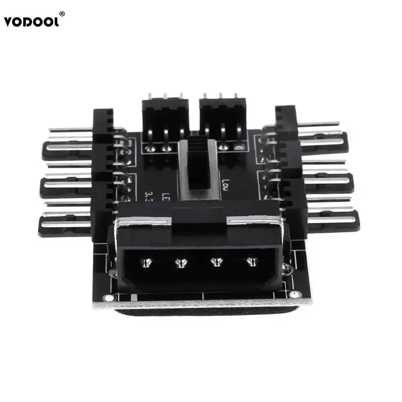 VODOOL DIY 4 контакта/3 контакта 8 каналов 12 В SATA компьютерный чехол охлаждающий