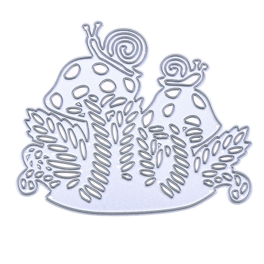 

Silver DIY Scrapbook Album Card Decorative Paper Model Embossed Template Cutting Cute Mushroom Metal Snail Mold
