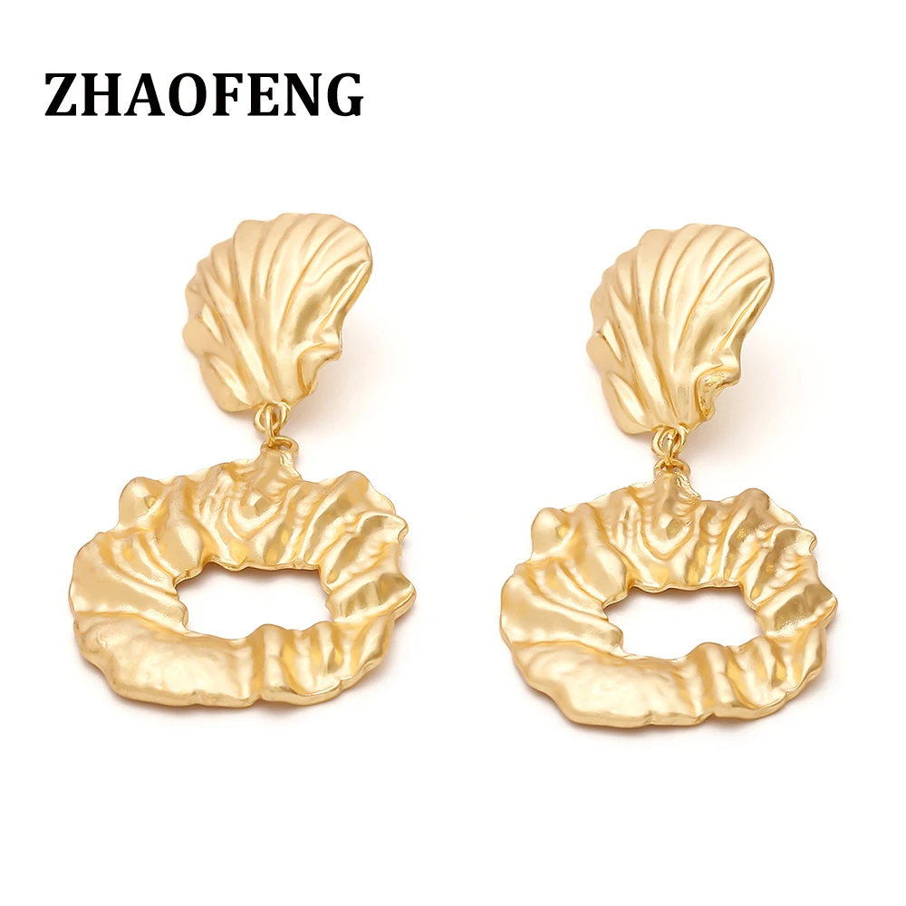 ZHAOFENG золотые серьги Бохо эффектные эстетические brincos de festa свадебные