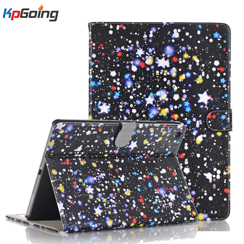 

KpGoing Case For ipad 9.7 2018 Cover Star Painting Flip Stand PU leather case for apple ipad 9.7 2017 Cover Card Slot Funda Capa