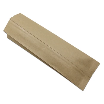 

50Pcs Brown Kraft Paper Open Top Plastic Heat Sealable Food Side Gusset Packing Bag Bread Snack Nuts Storage Packaging Pouch