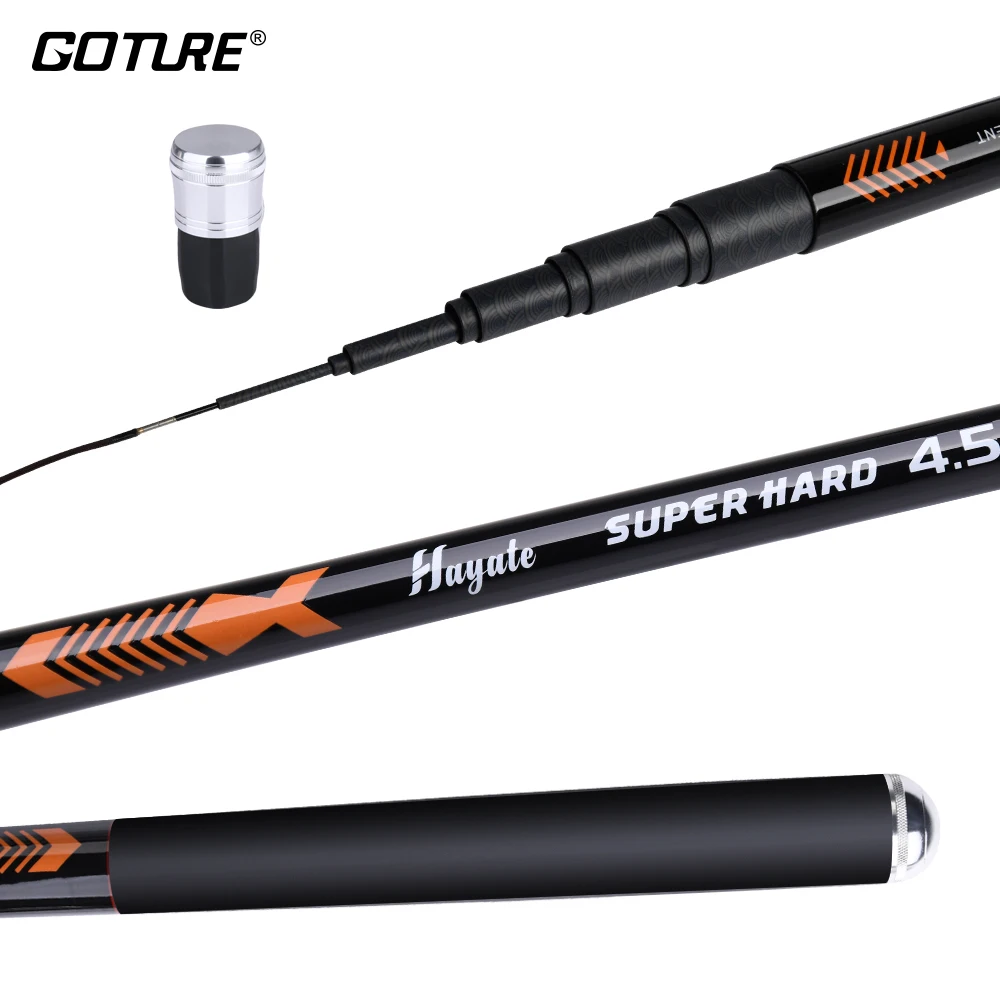Goture حياتى تيار تلسكوبي الصيد قضيب 3.6 M 4.5 M 5.4 M 6.3 M 7.2 M الكارب قصبة صيد خشبية المرقط Tenkara الصيد قضيب ماكس السحب 5 كجم