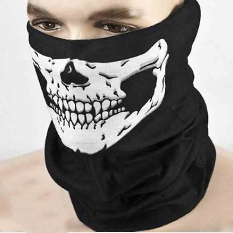 

Halloween Mask Festival Skull Masks Skeleton Outdoor Motorcycle Bicycle Multi Function Neck Warmer Ghost Half Face Mask Scaf