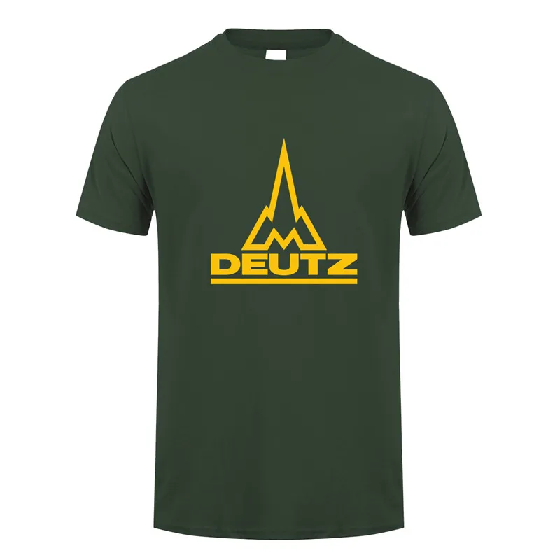 Deutz футболка Топы Новая мода короткий рукав Deutz логотип футболки LH-054 - Цвет: Forest Green